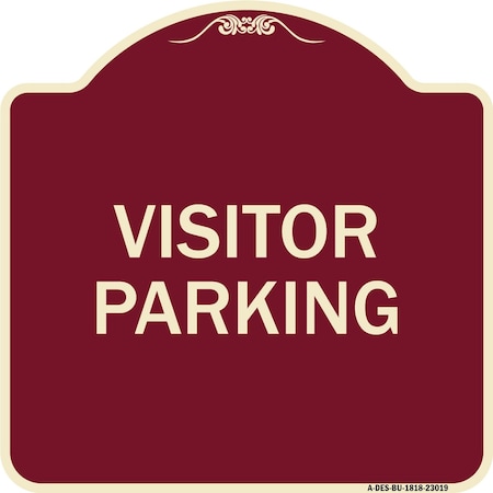 Signmission Reserved Parking Visitor Parking Heavy-Gauge Aluminum Architectural Sign, 18" x 18", BU-1818-23019 A-DES-BU-1818-23019